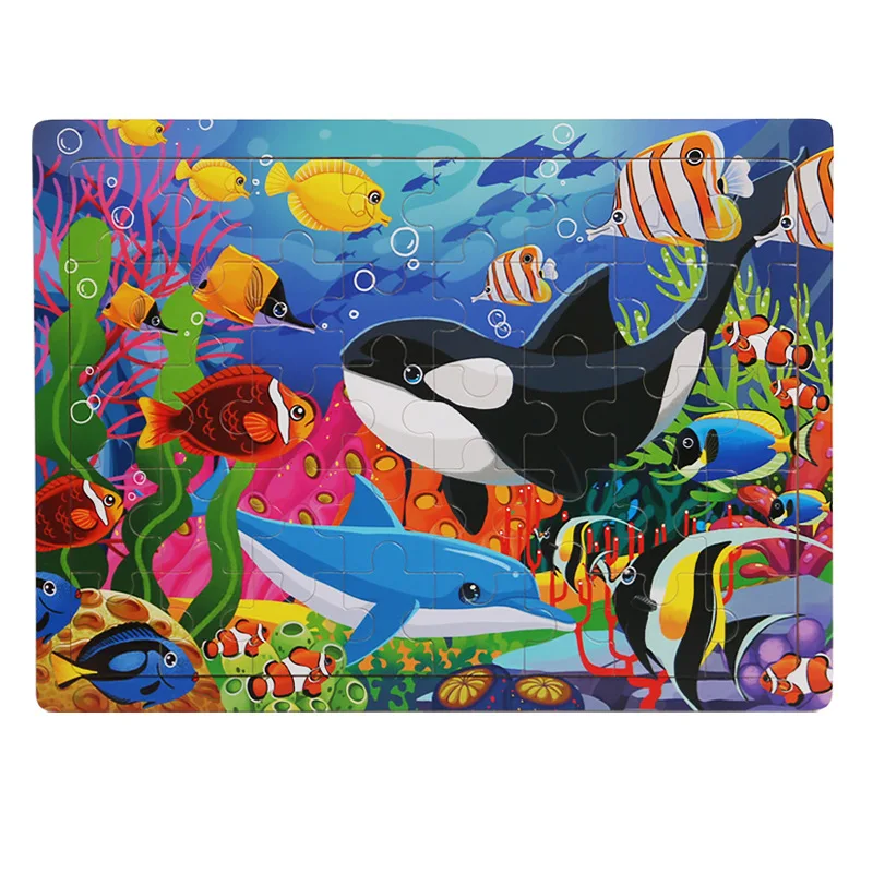 Kids' Educational Wooden Cartoon Animal & Vehicle 3D Puzzle Set - 40 Pieces