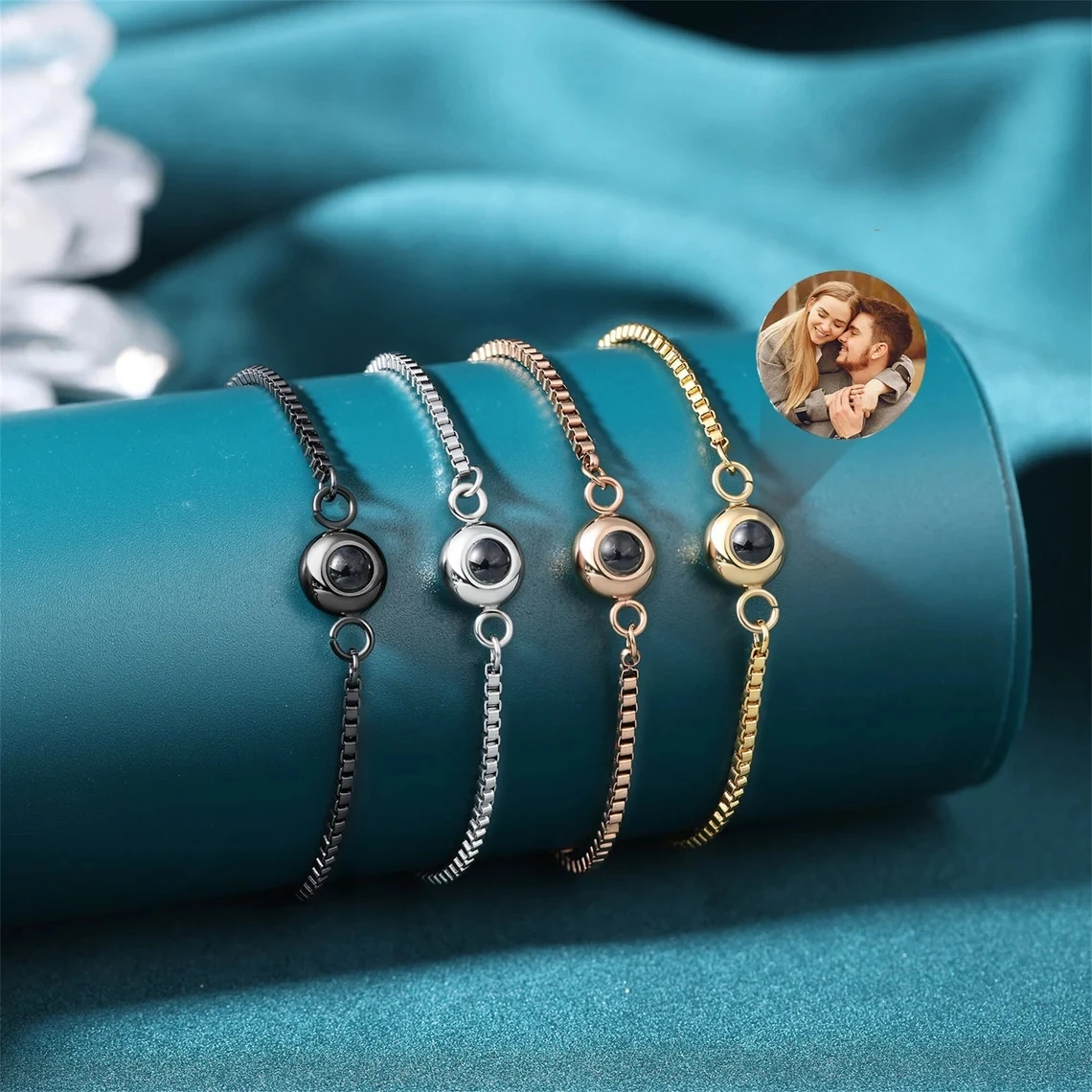 Personalized Projection Bracelet For Women Customized Picture Projection Bracelets Photo Stainless Steel Bracelet Jewelry Gifts