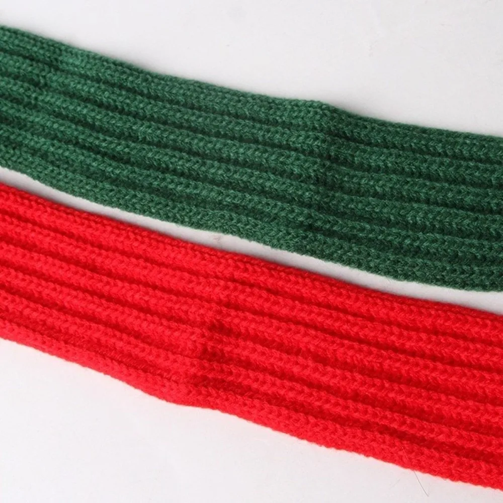 Red Green Pet Christmas Scarf Warm Cartoon Dog Knitted Scarf Santa Claus Elk Snowman Cat Dog Scarf Christmas Festival