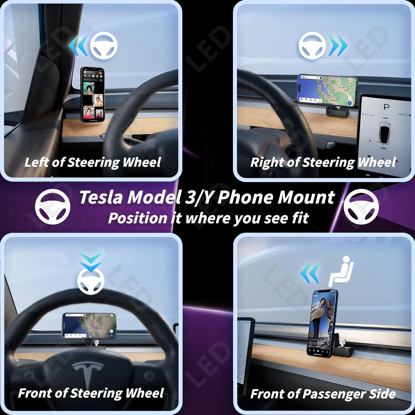 Support de téléphone Tesla et support de voiture électrique