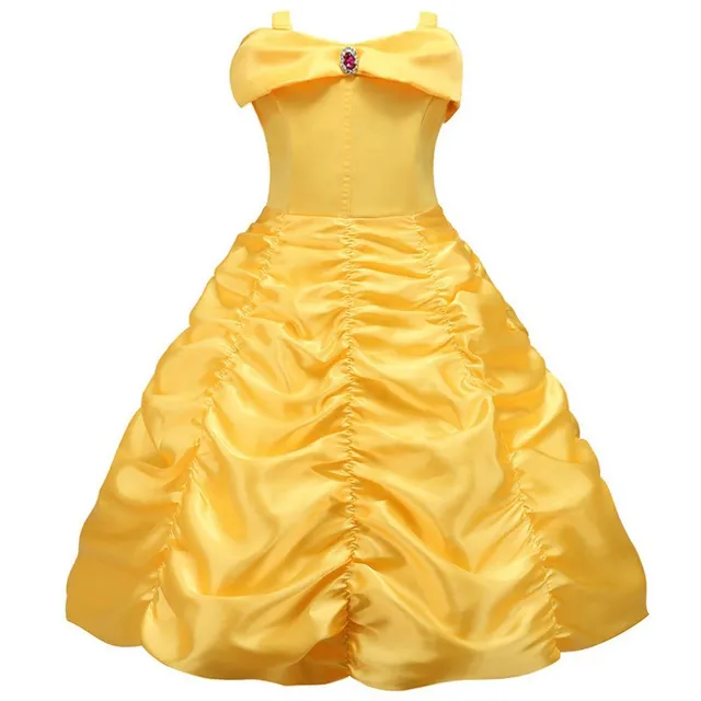 Girl Belle Princess Dress Kids Beauty and The Beast Costume Girl Baby Christmas Princess Birthday Party Fancy Dress 2-10 Years Belle dress D