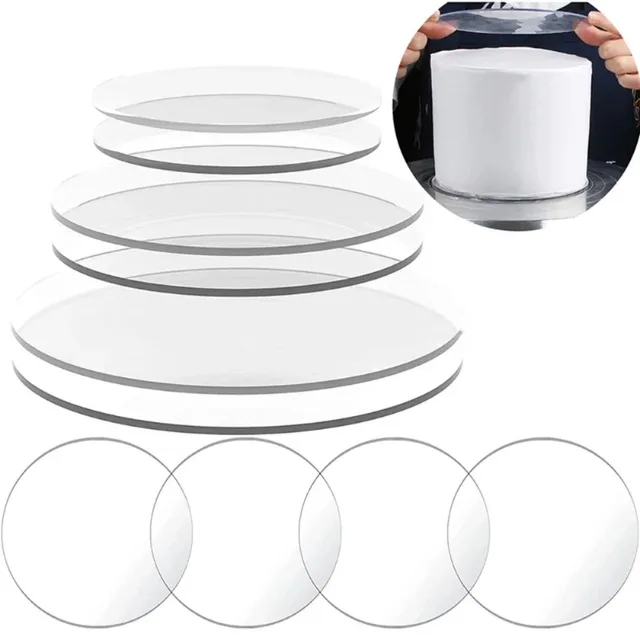 Reusable Acrylic Cake Disc Round Happy Birthday Cake Base Plate Blank Acrylic Topper For Layered Cakes Decorating Tools Reusable Acrylic Cake Disc Round Happy Birthday Cake Base Plate Blank Acrylic Topper For Layered Cakes Decorating Tools