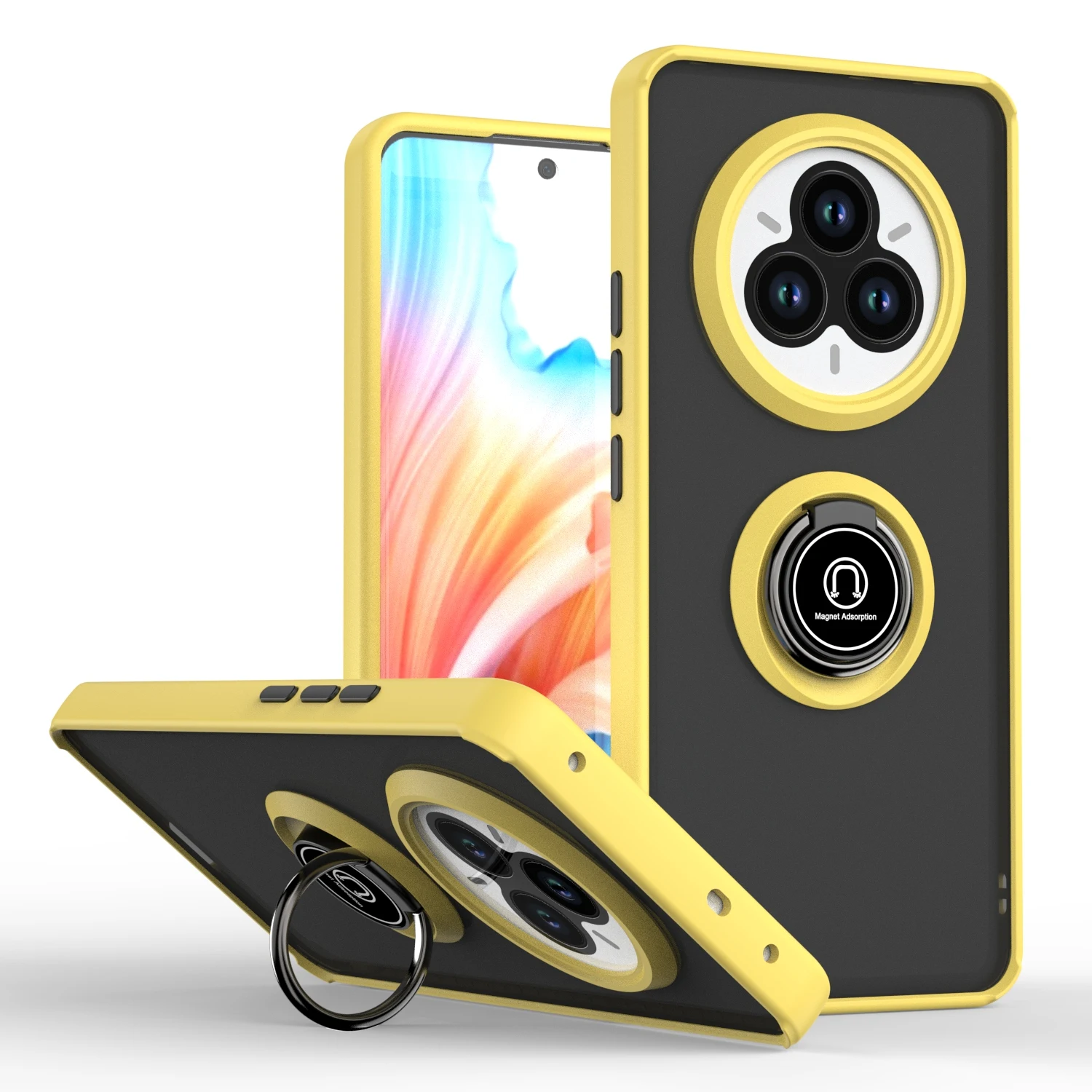 Armor Matte Shockproof Case with Ring Magnetic Stand Holder
