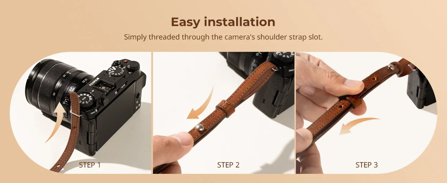 SmallRig Universal Leather Camera Leather Shoulder Strap Load 10kg 5208/5209 for