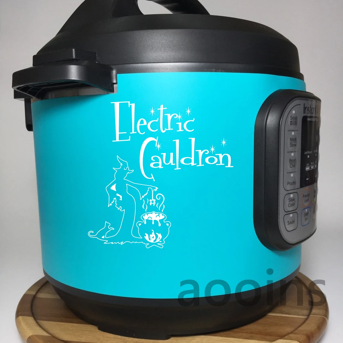 Electric Cauldron Instant Pot Decal Witch Cauldron Kitchen Vinyl Sticker Pressure Cooker Vinyl Waterproof Removable Stickers