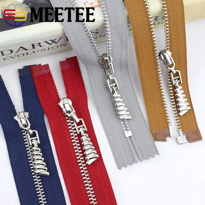 70/80/100cm 8# Metal Zippers Eco-friendly Open-End Zipper for Down Coat  Jacket DIY Sewing Garments Accessories