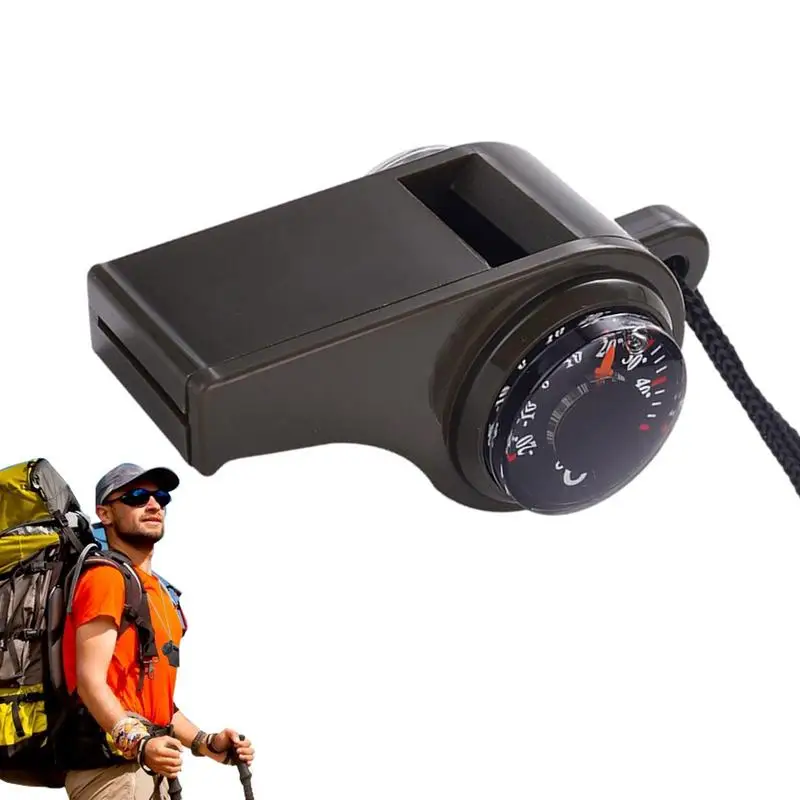 

Camping Survival Whistle 3 In 1 Thermometer Compass Loud Whistle Lifeguard Whistle For Camping Hiking Sports Dog Training