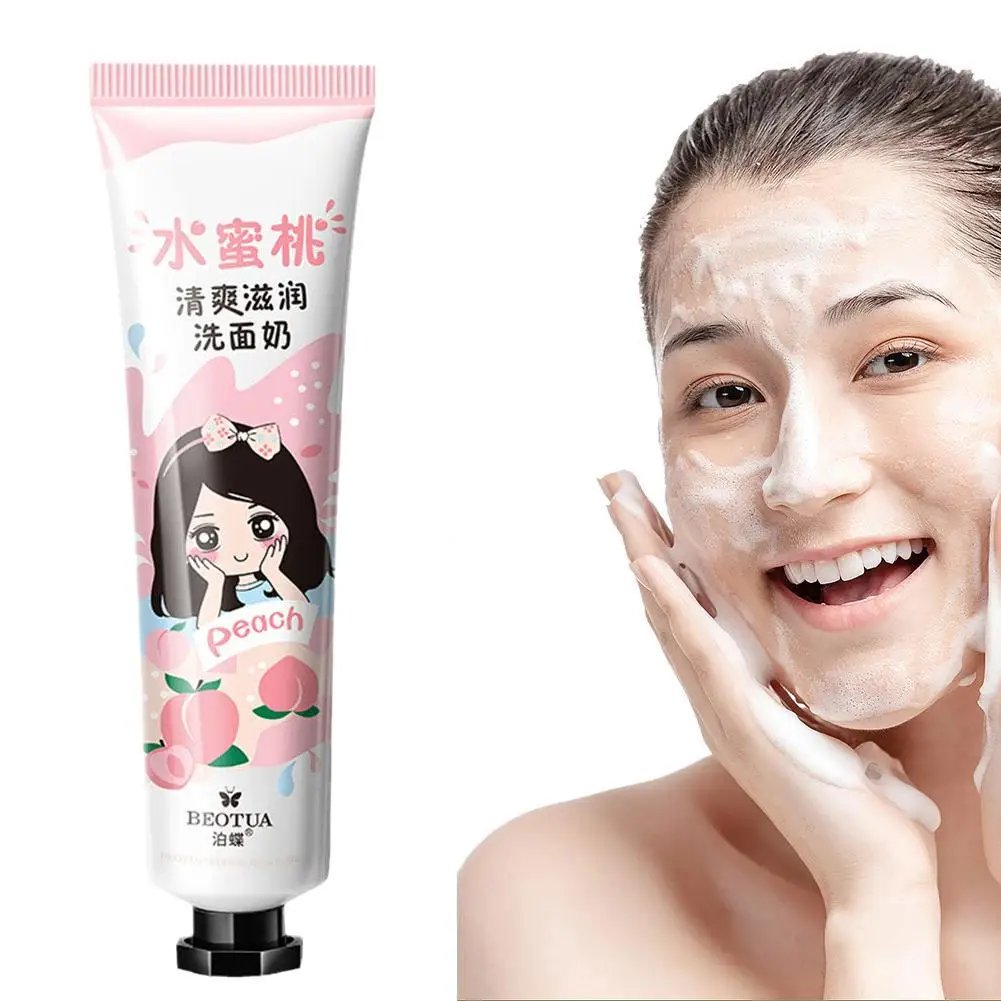 honey peach Facial Cleanser Foam Face Wash Collagen Care Cleansing Oil Moisturizing Skin 30g Shrink Control Pores B4J8 2