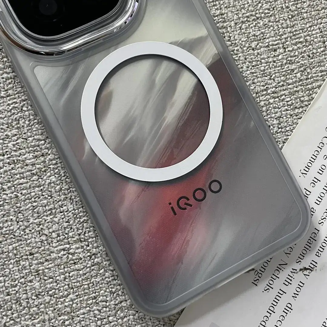 Magnetic Transparent Frosted Shockproof Silicone Phone Case with Electroplated Frame