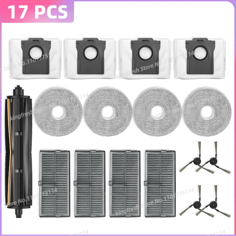 Mova Z5 Ersatzteile Set - Hauptbürste, Seitenbürsten, Wischtücher & Staubbeutel Komplettset