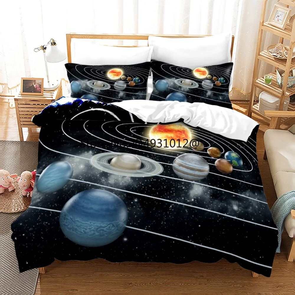 SpaceGalaxyBeddingSetBedspreadSingleTwinFullQueenKingSizeSky