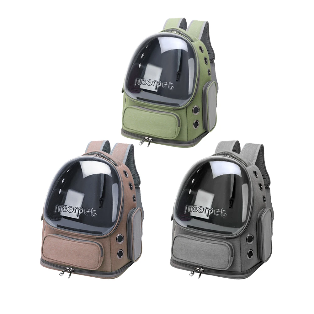 Breathable Cat Dog Backpack Oxford Cloth Pet Cats Carrier Travel Bag Transparent Cover Waterproof Portable Pet Carrier Supplies