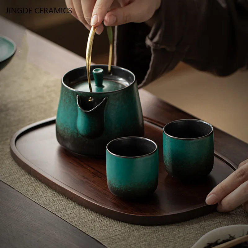 Antique Bamboo Tea Tray Water Storage Can Drain Large Tea Board Chinese Heavy Teaware Trays Home Living Room Tea Accessories