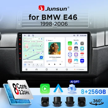 Radio para Auto Junsun para BMW M3 E46 1998-2006, CarPlay, Android Auto, FM, RDS, DSP, BT, GPS, Navegador, SWC, Pantalla Táctil HD IPS, Reproductor Multimedia Plug & Play, Llamadas Manos Libres, Unidad Principal con Estilo Original del Auto 1