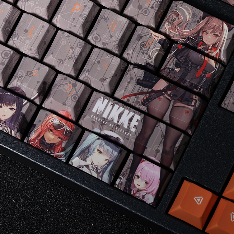 Teclas Conjunto Nikke: a Deusa da Vitória Pbt Anime Jogos Keycaps para Faça Você Mesmo mx Switch Teclado de Jogos Mecânicos 108