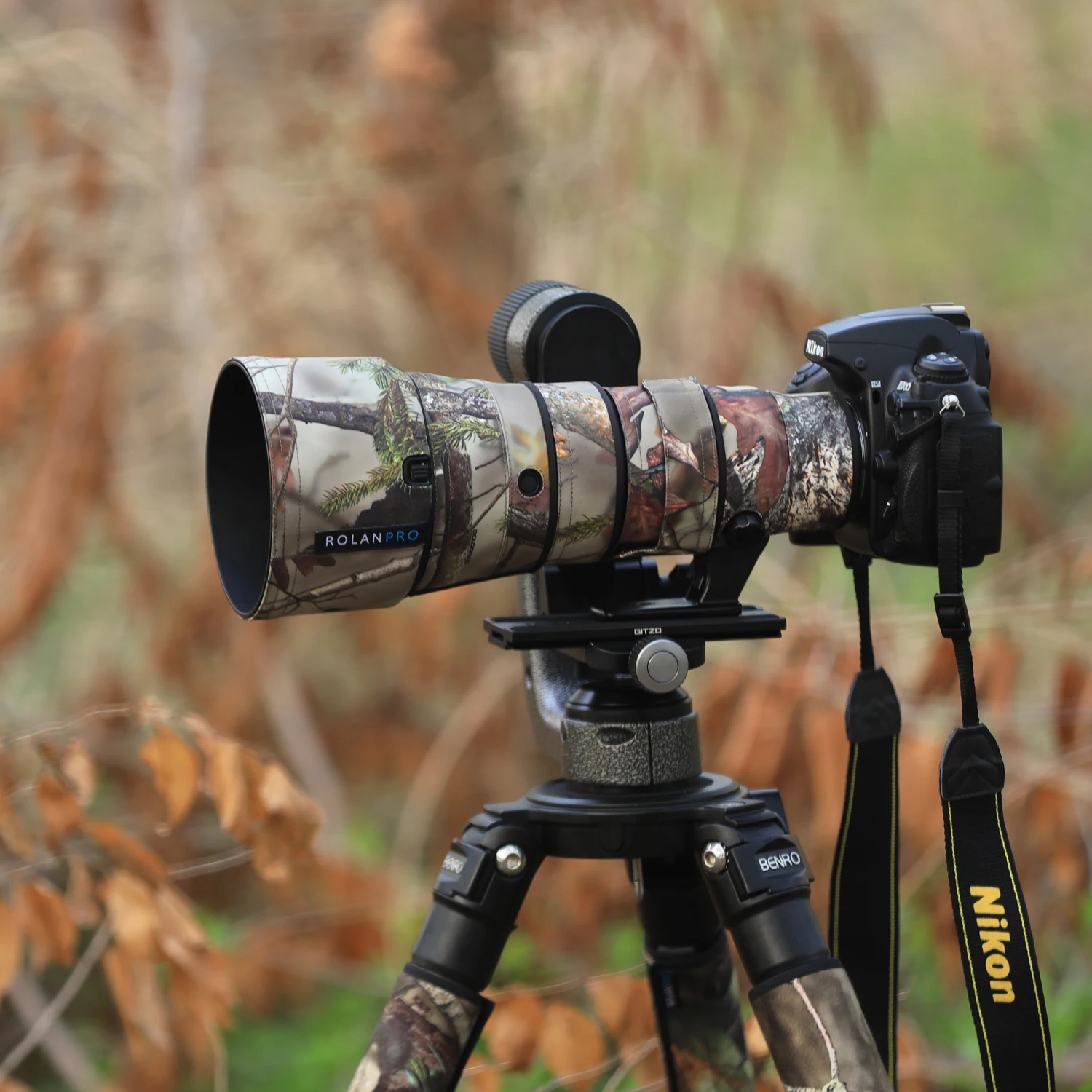 ROLANPRO Waterproof Camouflage Lens Cover For Nikon AF-S 500mm F/4E FL ED VR - #9d Grass Pattern, Protective Sleeve