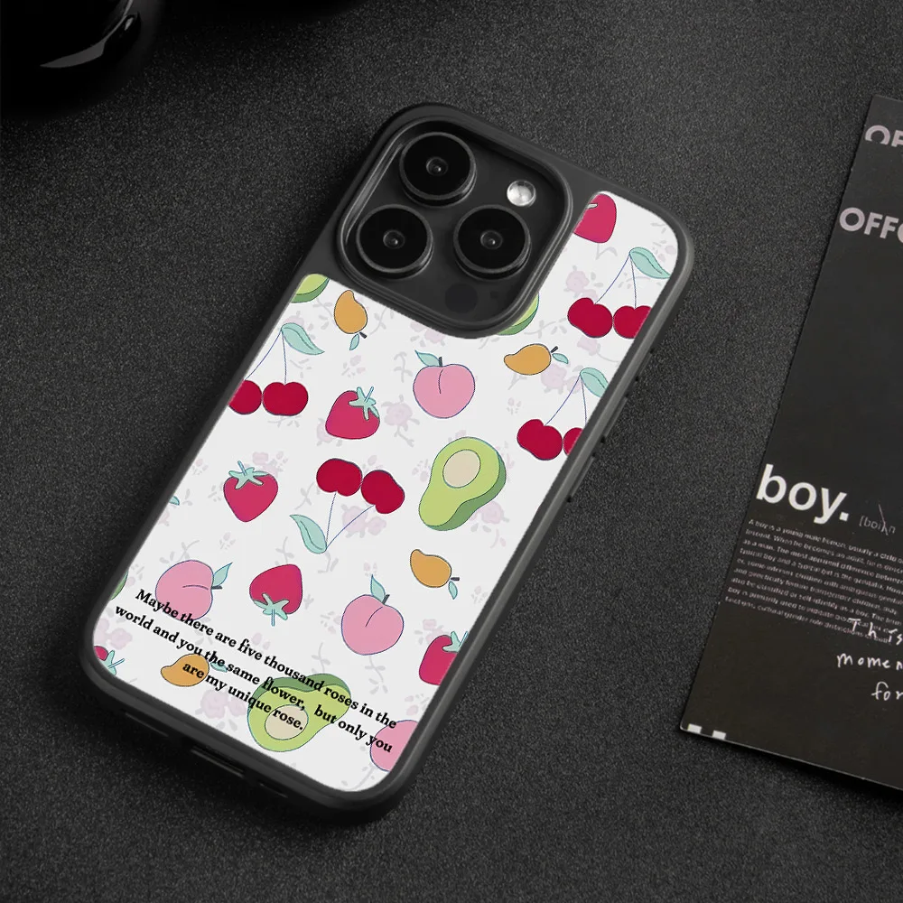 Summer Vibes Colorful Fruits Soft Shockproof Silicone Phone Case - Black Edged Design