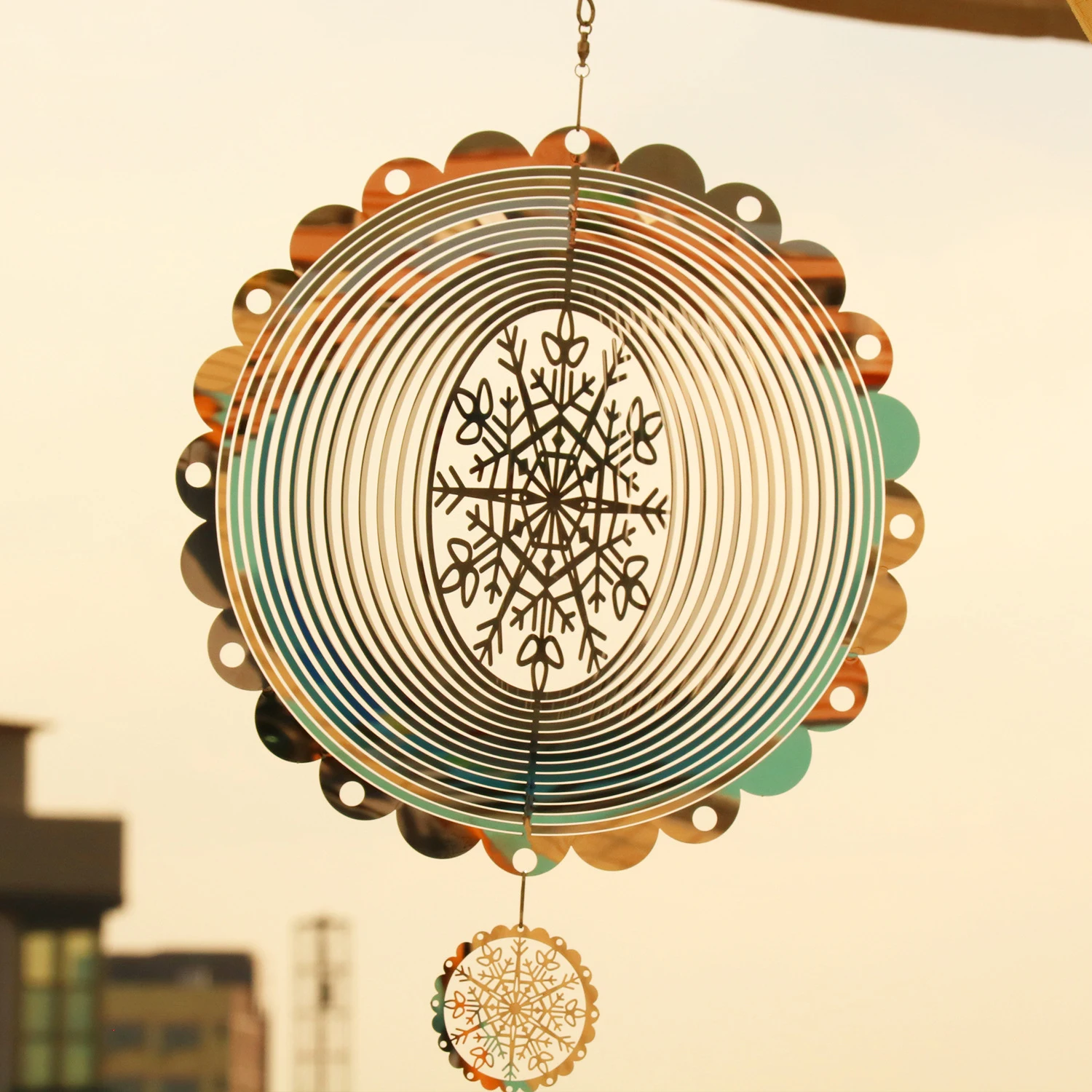 

Подвеска-Спиннер из нержавеющей стали с 3D вращением, подвеска-дерево, металлические подвесные украшения, музыка от ветра для улицы, дома, сада, фермерского дома