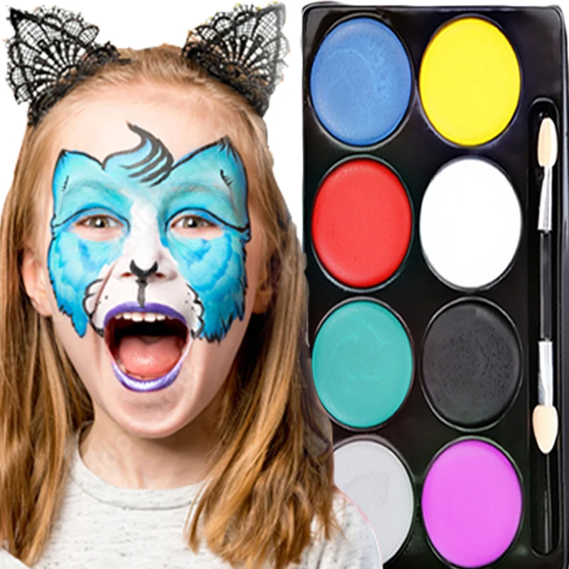 8 Colori Body Art Painting Oil Face Paint Makeup Palette Facile Da Pulire Non Tossico Sicuro Bambino Adulto Halloween Party Pigment Makeup
