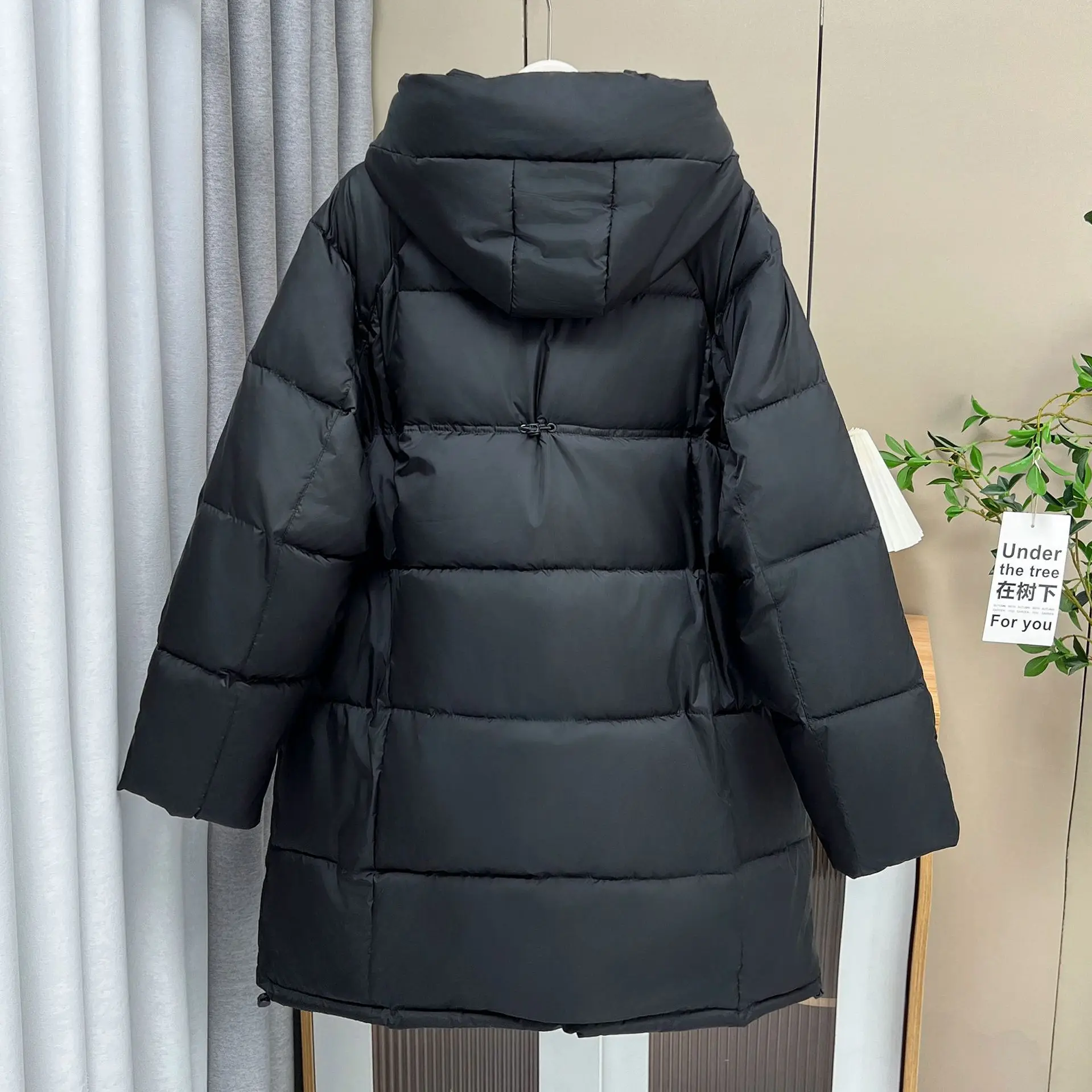 XXXXXL Fashion Plus Size Women's Parkas Winter Loose Simple Raglan Sleeves Hooded Thick Warm Long Padded Coat 6857