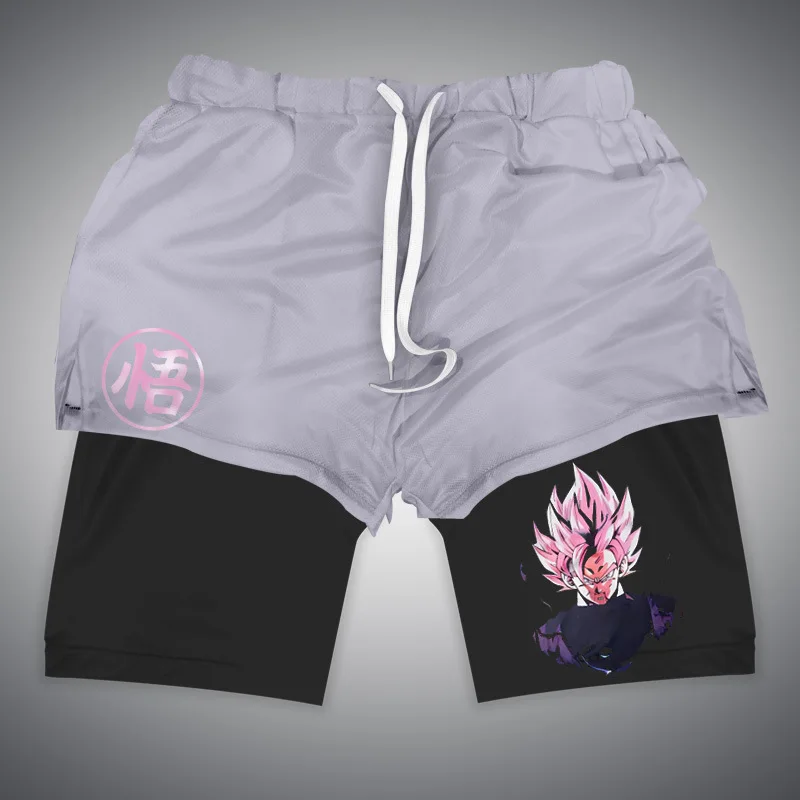 Anime Dragon Ball Son Goku Vegeta Shorts Double Layer