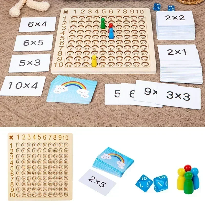 Montessori Multiplication Wooden Board Game Kids Learning Educational Toys 99 Multiplication Table Math Addition Teaching Aids 2