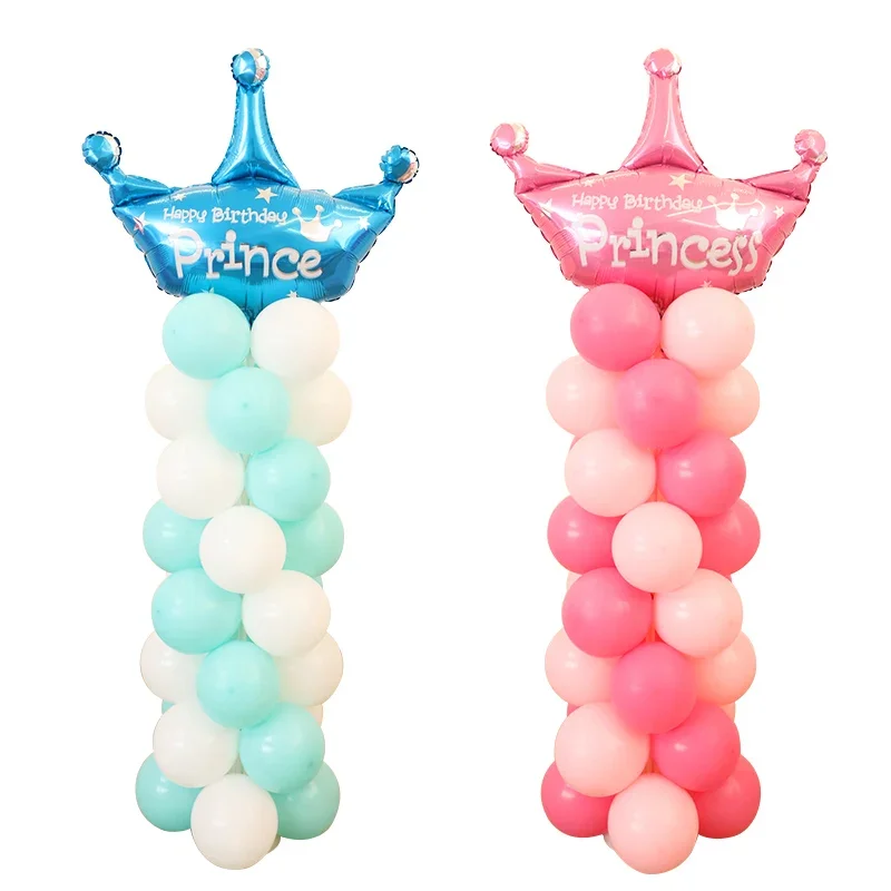 

Kids birthday party balloon column stand, wedding arch decoration, baby shower metallic balloons decor - 2 sets of 127cm birthd
