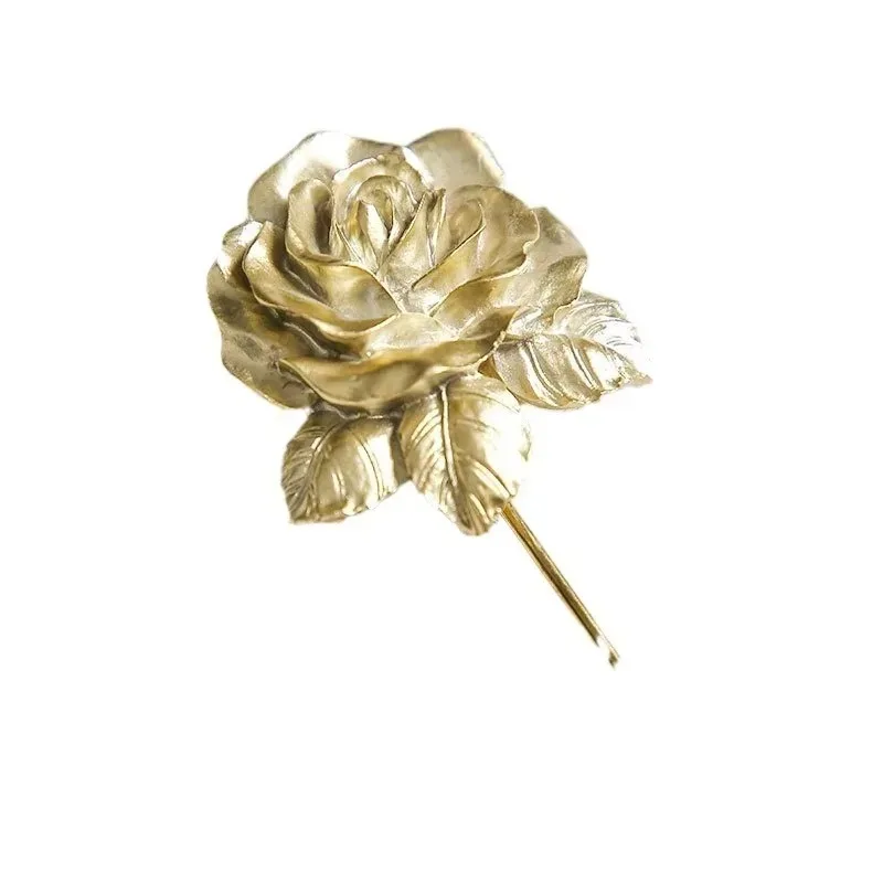 Rose Resin Gold Heart Shaped Hook for Home Decoration