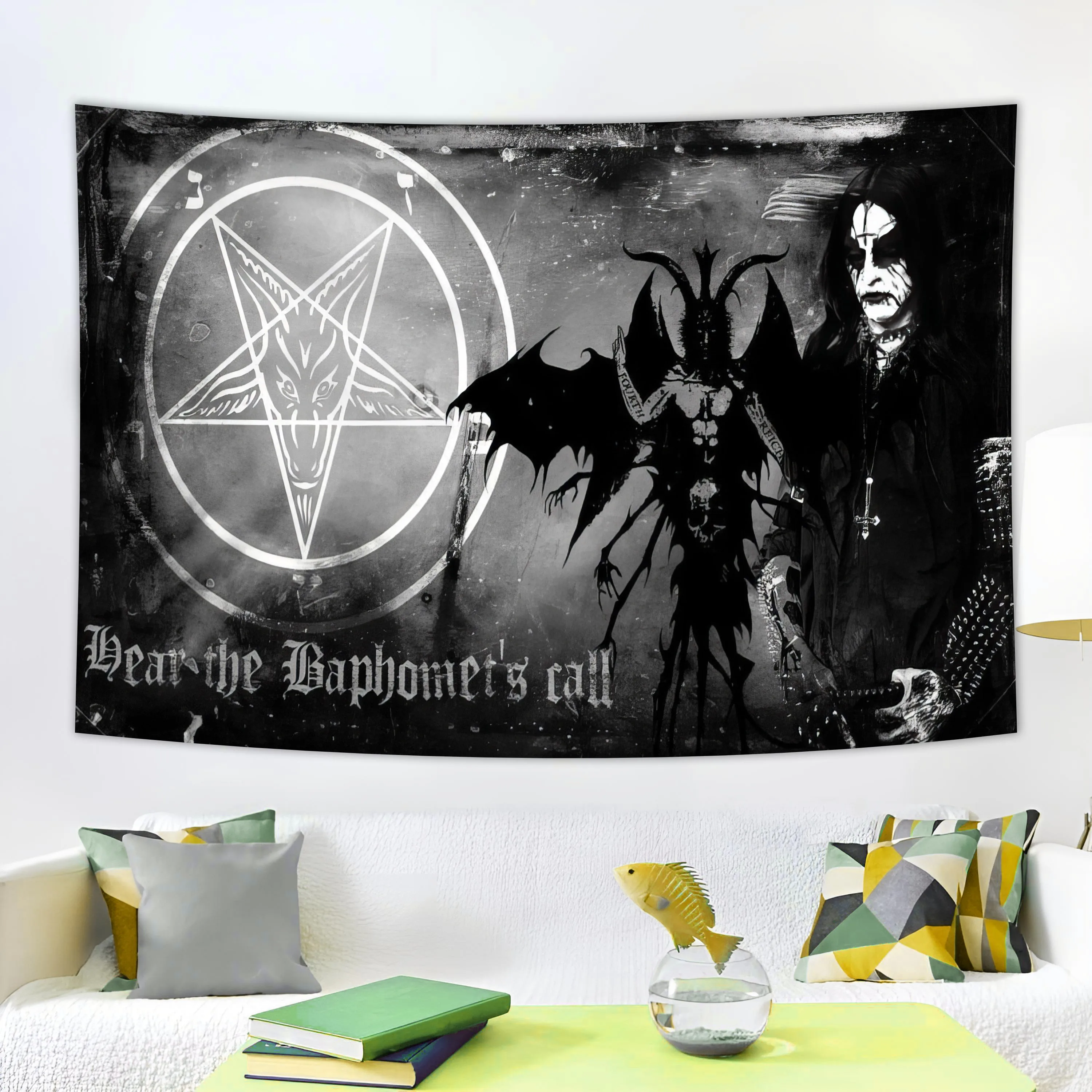 Tapestry Decor Satan Metal Pentagram Rock Band Music Banner 90x150cm 3x5fts