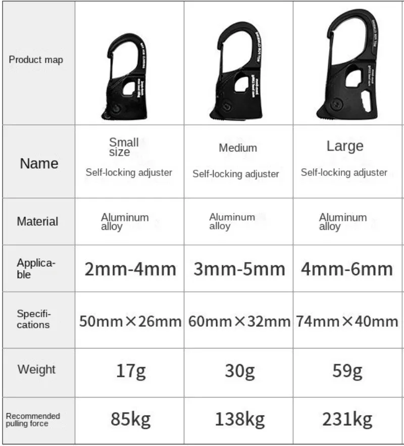 Camping Tent Accessories Camping Tent Fasteners Tent Rope Tightener Camping Rope Buckle Camping Cord Buckles Tent Automatic Tightening Buckle