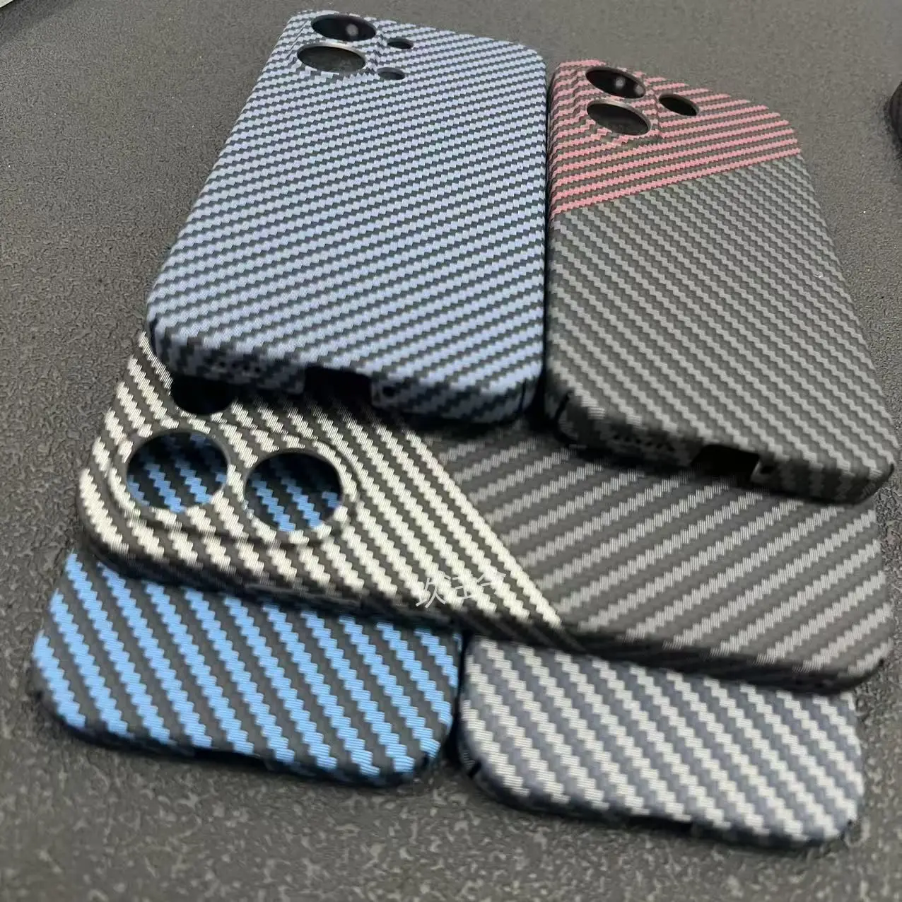 Enhanced Carbon Fiber Stripe Acrylic PC Hard Case - Shockproof, Skin-Friendly Feel
