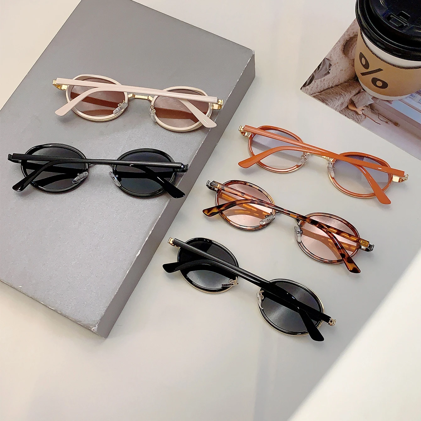 KAMMPT Vintage Oval Trends Shades Damenmode Markendekor Sonnenbrille Neu in Damen Leoparden-Sonnenbrille für Strandreisen – Detail 17