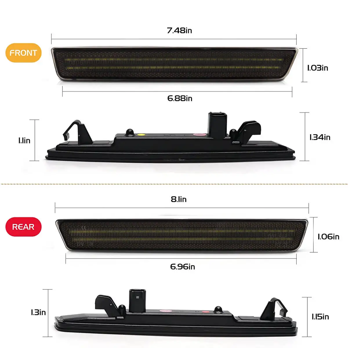 For Dodge Challenger 2015 2016 2017 2018 2019 2020 2021 2022 2023 Auto  Front Rear LED Side Marker Light Lamps - AliExpress
