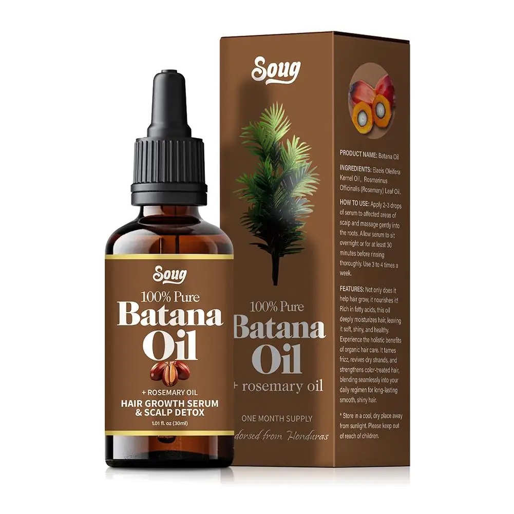 5PCS Batana Oil with Rosemary For Healthy Hair Nourish Scalp Serum Moisturizing Hair Thickness Pure Organic Batana Oil hair essence oil hair growth oil hair oil