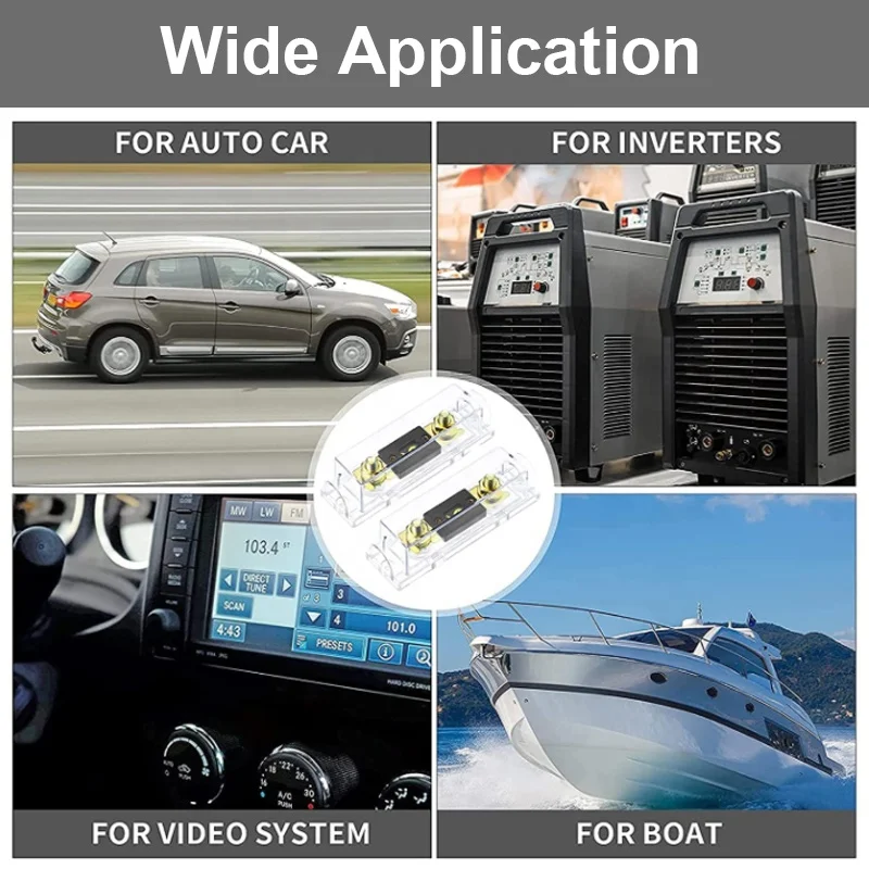 Solid Brass 0/2/4 Gauge 100Amp ANL Fuse Holder With 100Amp Fuses For Auto Car