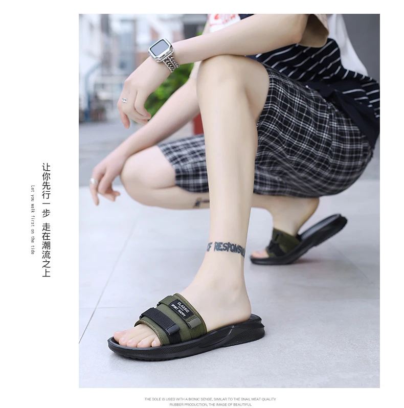 Summer New Men's Slippers Outdoor Beach Sandals Mens Lightweight Slides Men Casual Shoes Flip-flops Home Slippers Beach Sandals