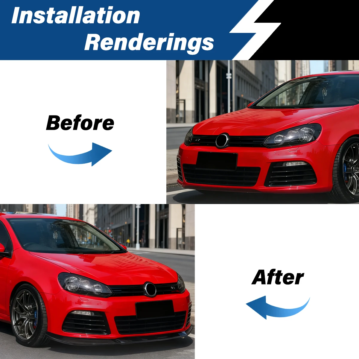 폭스바겐 골프6 MK6 R R20 2008 2009 2010 2011 2012 2013 자동차 프론트 범퍼 립 스포츠 스포일러 스플리터 바디 개조 키트