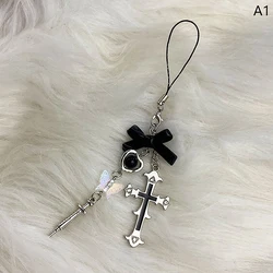 Heart Cross Phone Keychain Charm Strap - Cute Gift Pendant and Lanyard - Other (TYPE D - 1)