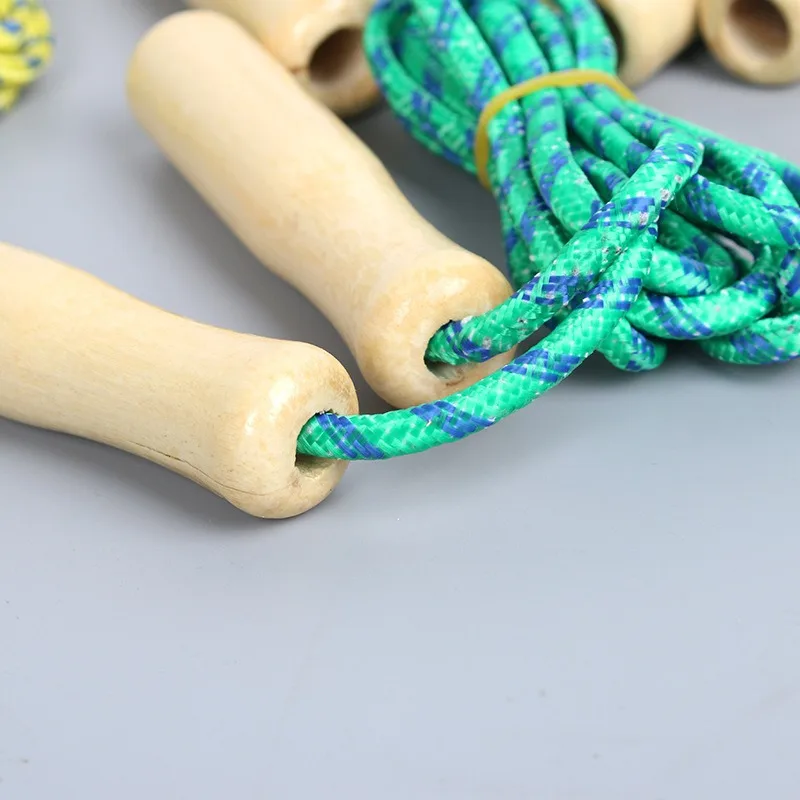 Wooden Handle Skipping Rope for Students Fitness Training Sport Game jump rope 5 Pcs