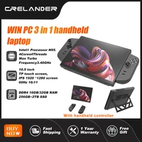 CRELANDER Laptop Intel N95 CPU 4 Cores 4 Threads 10.5 “TDP Touch Screen Detachable Gamepad Portable Handheld Gaming PC Laptops
