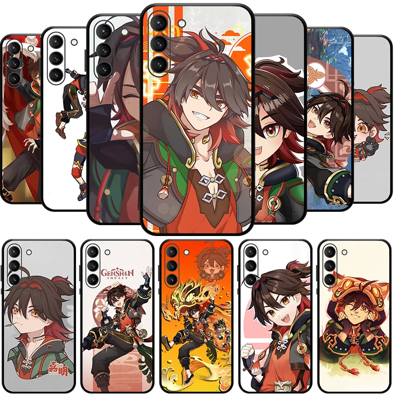 

Игровой чехол для телефона Genshin Impact V4.4 Pyro, 4 звезды, для SAMSUNG Galaxy S24 S23 Ultra S22 + S21 FE S20 A54 Note20Plus