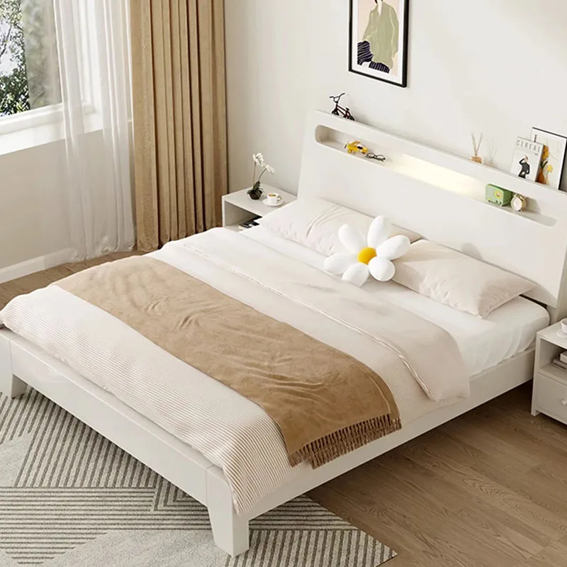 

Bedroom Frame Bed Double Multifunctional Luxury King Size Bed Modern Safe Wooden Full Castle Letto Matrimoniale Home Furniture