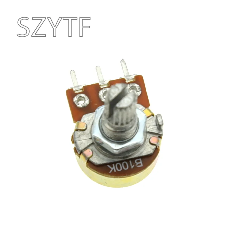10pcs WH148 Carbon film Potentiometer 15mm Shaft Amplifier Dual Stereo potentiometer 3Pin 1K 2K 5K 10K 20K 50K 100K 500K 1M Ohm