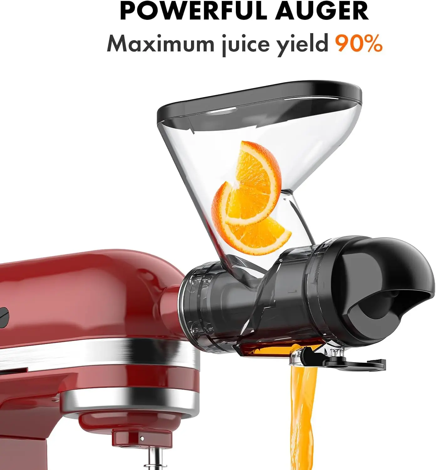 Masticating Juicer Attachment For KitchenAid Stand Mixer – Cold Press Juicer With Dual Feed Chute, 30% More Juice Yield