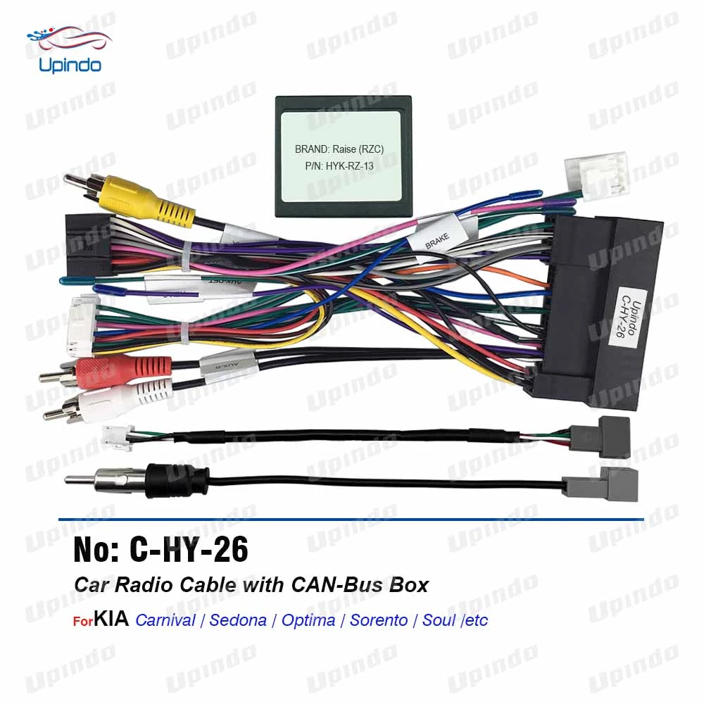 Car Radio Canbus Cable Power Wiring Harness Socket Connector Can Bus Decoder For Kia Carnival