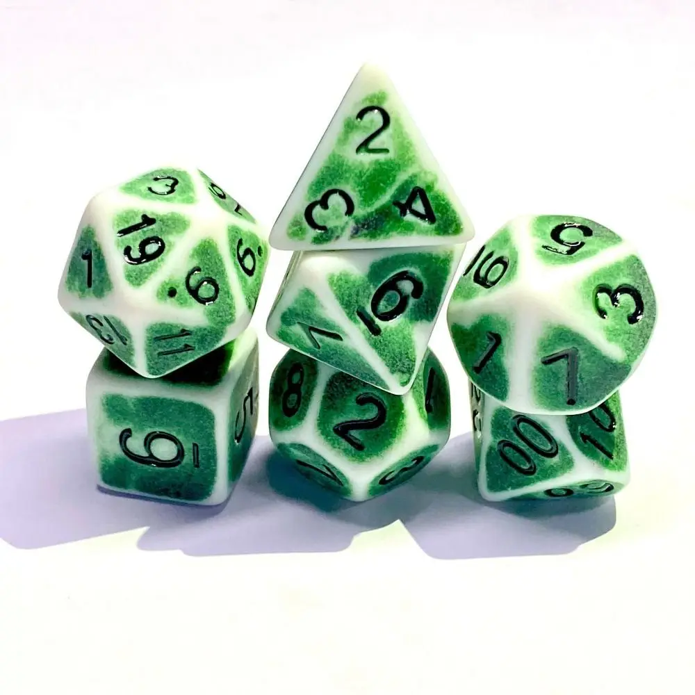 7Pcs Unique Cool Dice Sets Retro Effect Polyhedral Game Dice Interesting Polyhedral Digital Sets DND Board Game Pieces