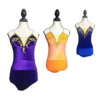 Adult Women's Ballet Leotards V-collar Ballerina Dance Gymnastics Velvet Bodice Dance Costume Slim Corset Tops For Girls