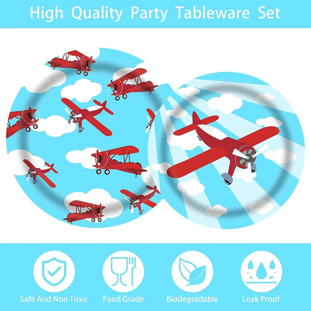 Flugzeug Party Papier Geschenk Süßigkeiten Tasche mit Aufkleber Cartoon Flugzeug Goodie Leckerli Taschen Kinder Flieger Flug Thema Geburtstag Dekor Gefälligkeiten – Detail 10
