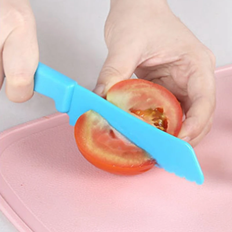 어린이 플라스틱 요리 세트, 안전한 요리 요리사 칼 및 도마, 과일 샐러드 칼, 9 개