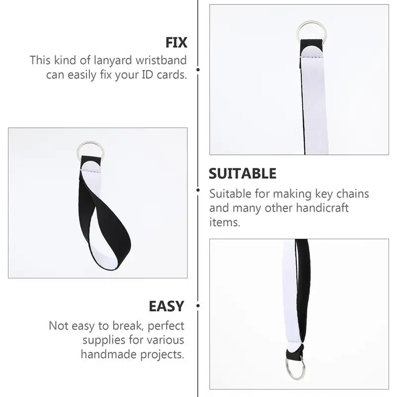 60PCS Sublimation Keychain Blanks Wristlet Keychain DIY Neoprene